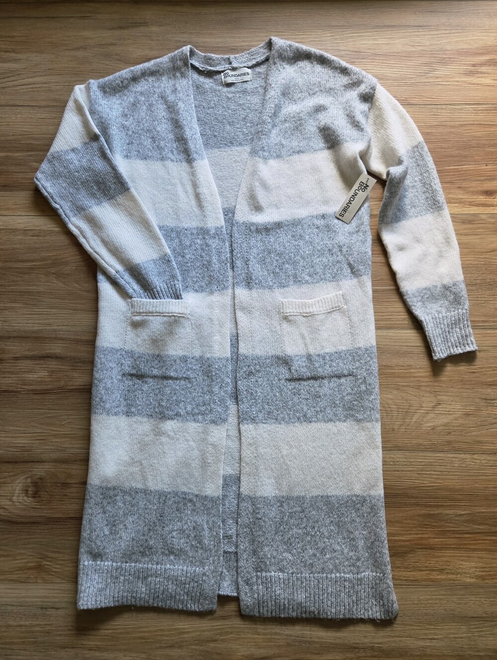 NWT Cozy Striped Duster Cardigan with Pockets